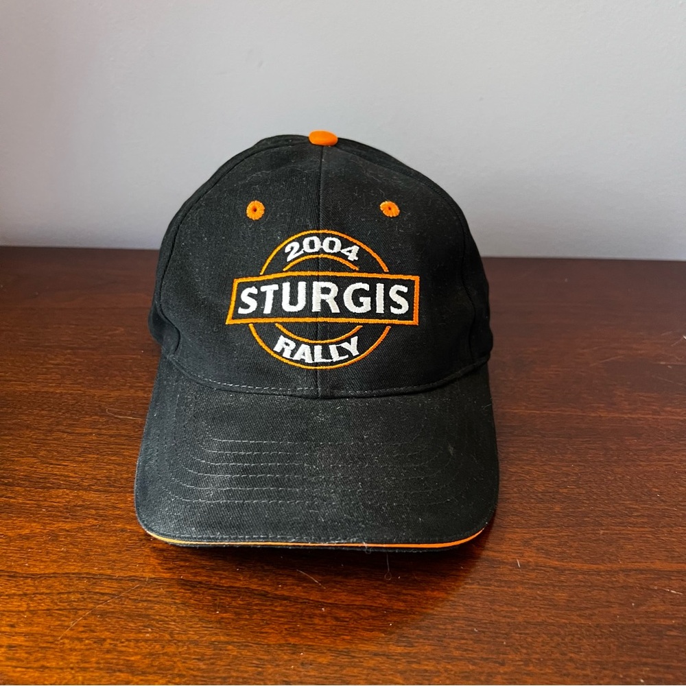Sturgis 2004 Rally Hat Cap One Size Adjustable Embroidered Black Motorcycle‎ VTG